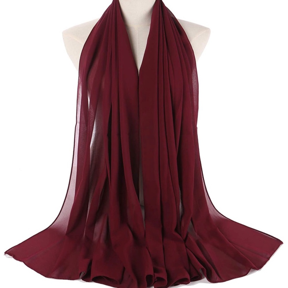 Chiffon Hijab (Colors: Dark Blue & Dark Wine Red)
